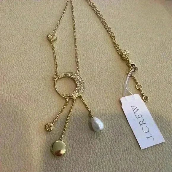 J Crew long charm necklace Crystal - Picture 5 of 7